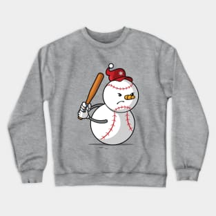 Baseball Snowman Crewneck Sweatshirt